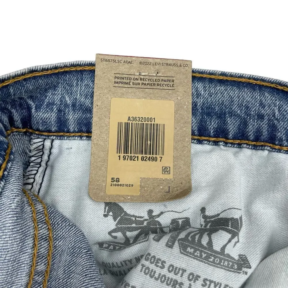 NWT LEVI'S 405 Standard Denim Shorts Sz 58 Distressing